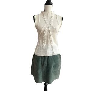 Sleeveless Cable Knit Sweater Vest ZARA Ivory White Women’s Small NWT